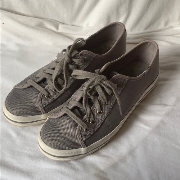 Gray textured lace up keds - Picture 1 of 5